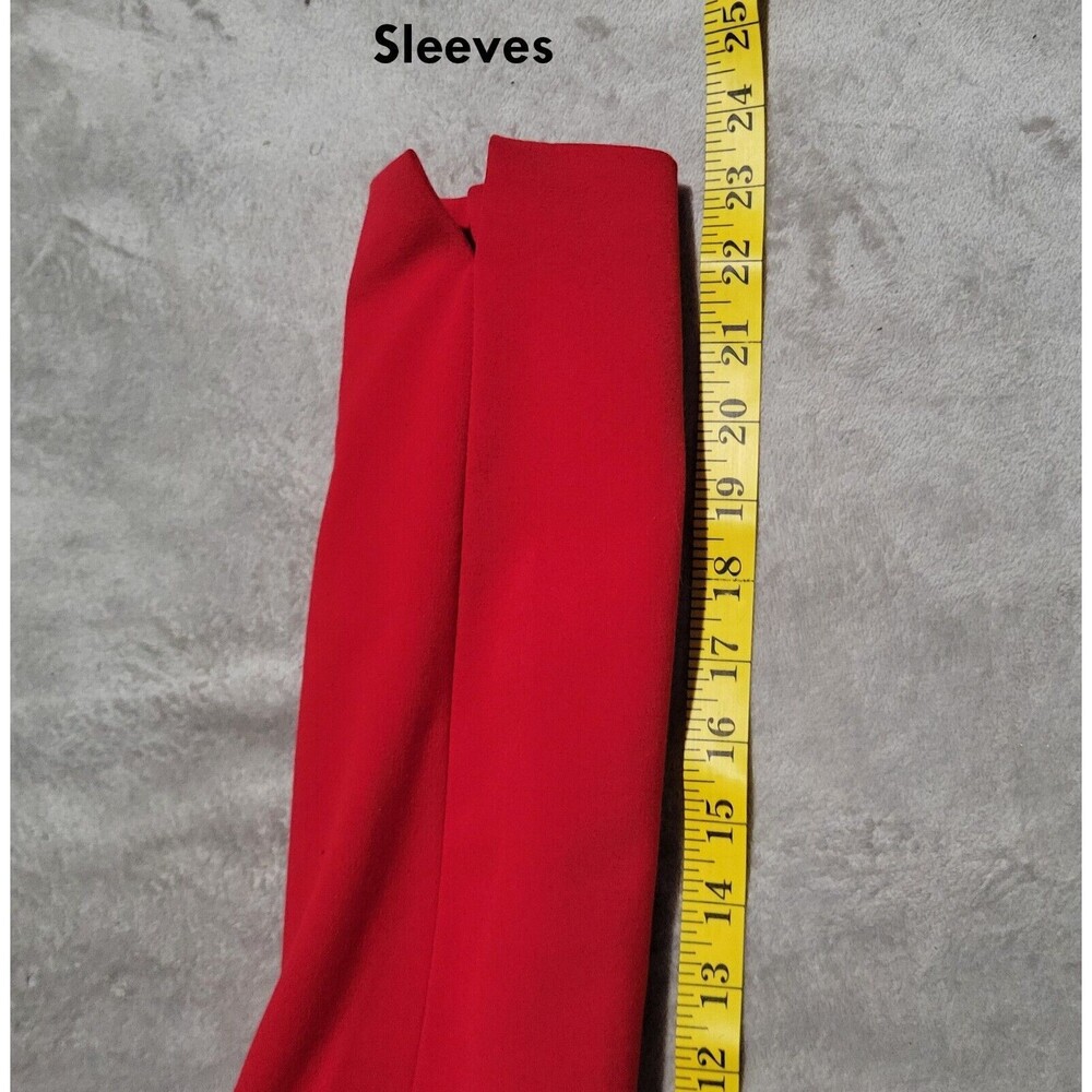Tahari Arthur S. Levine Red Topper Jacket Coat Collarless Long Blazer Size 4 - Picture 12 of 15